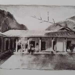 El Campito, Uniandes, Bogotá, Colombia. - 2021 / Carboncillo sobre papel - 29,5 x 21 cm.